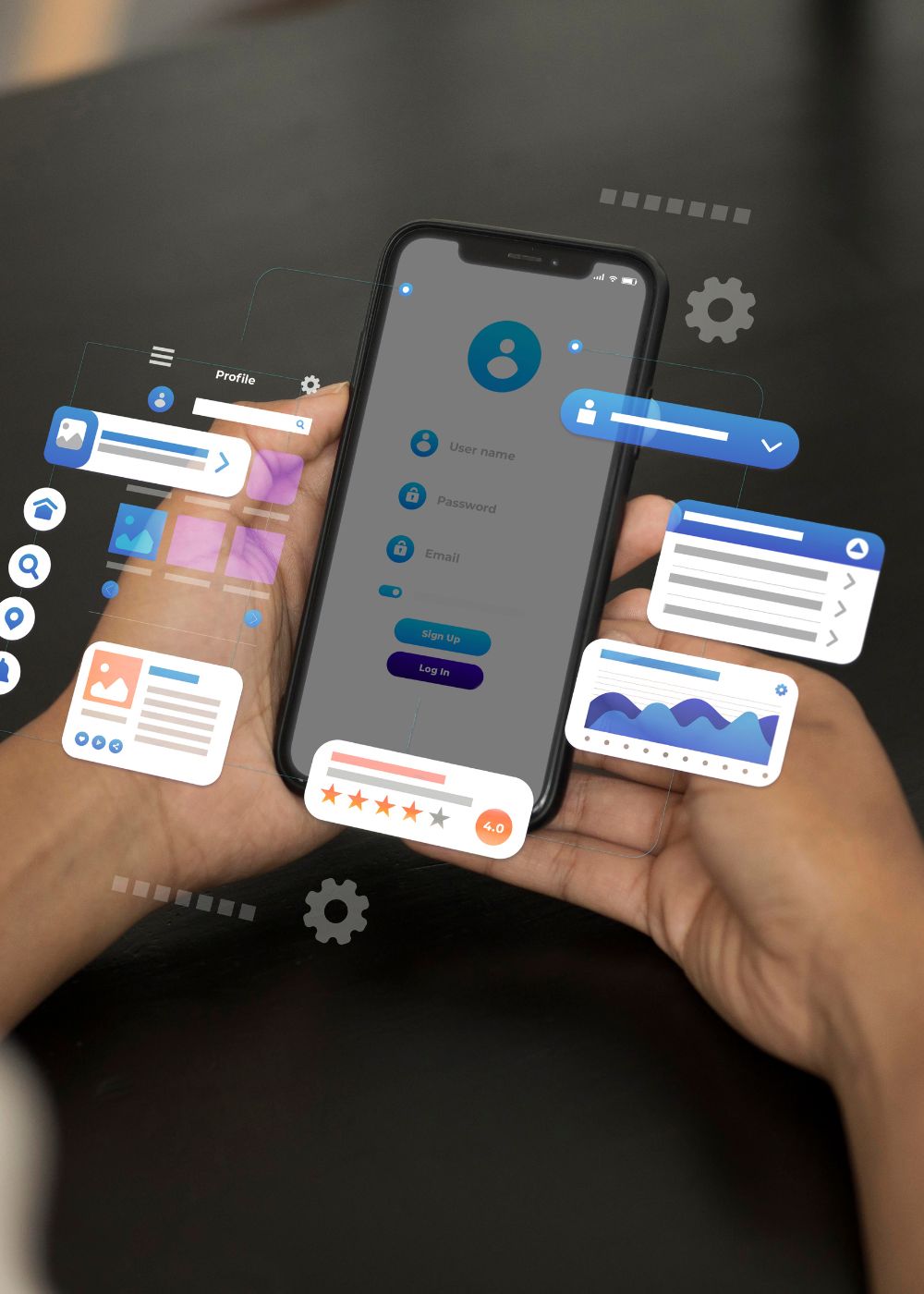 Digital product design and user interface workspace